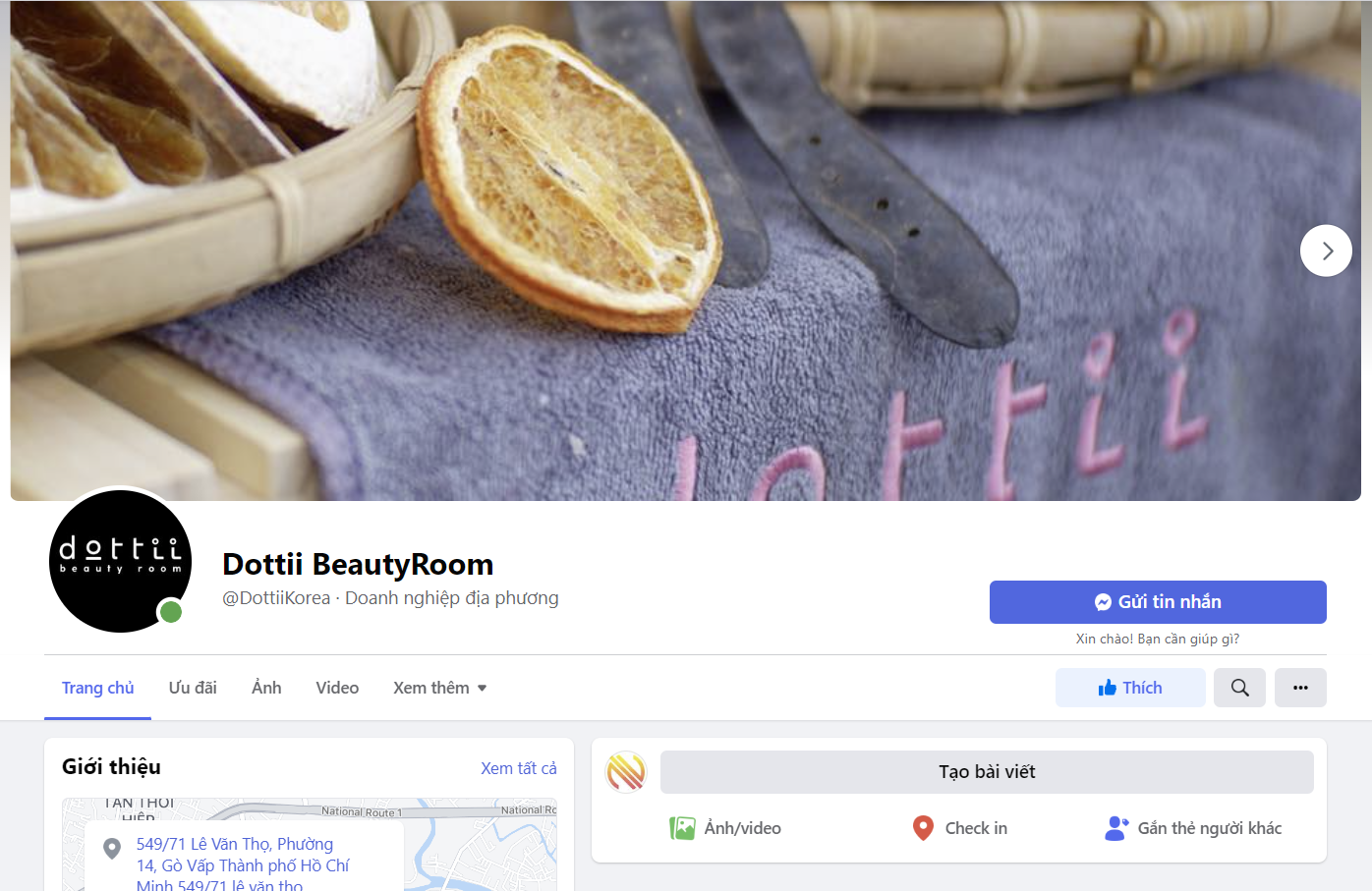 Fanpage Cửa hàng Dottii BeautyRoom