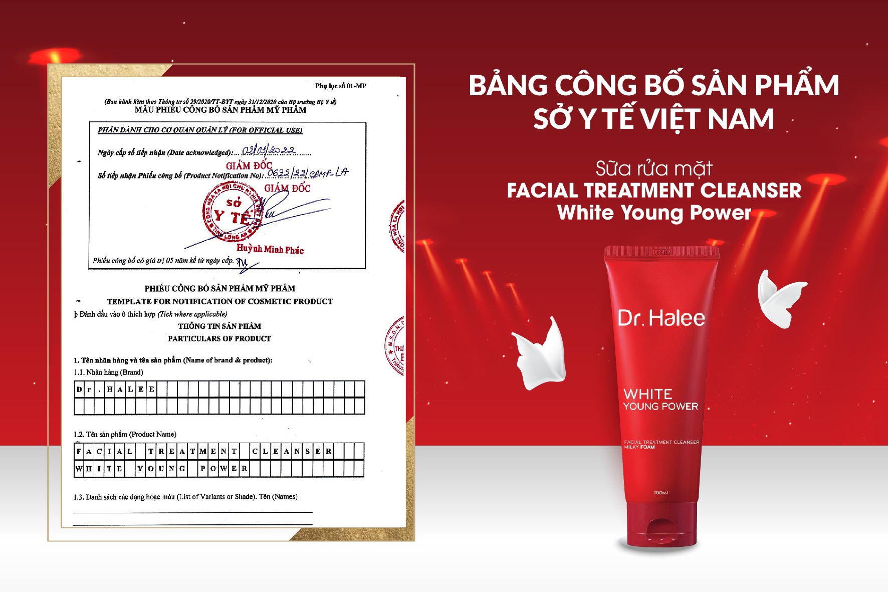 Giấy công bố sản phẩm sửa rửa mặt lựu đỏ - Dr.Halee